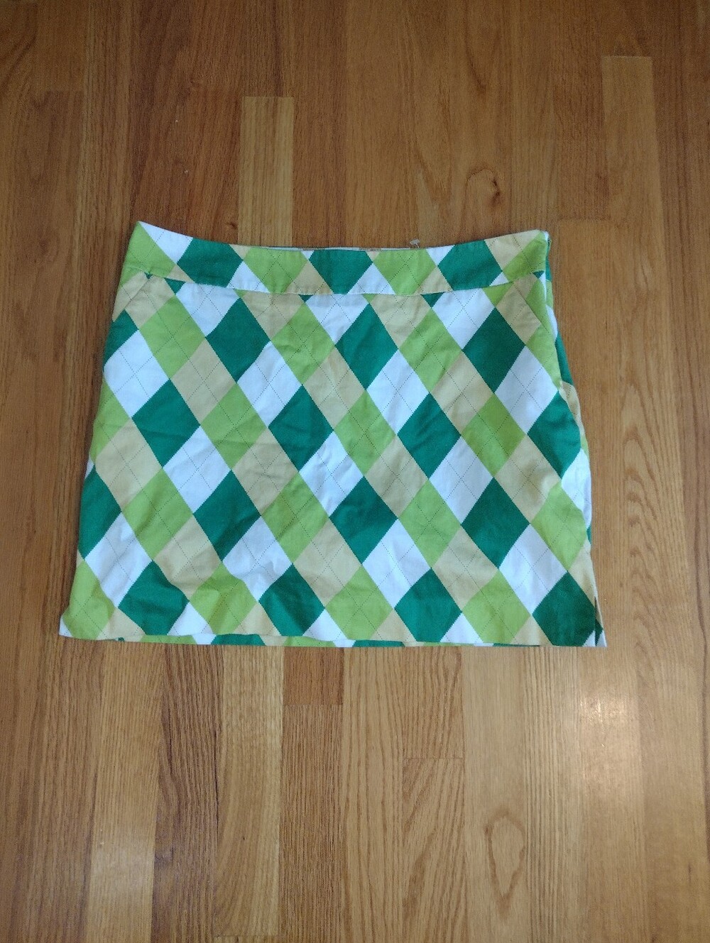 Loudmouth Golf Skort Size 8 A-Tisket-A-Tasket Green Argyle Plaid Tennis Sporty - Picture 2 of 4